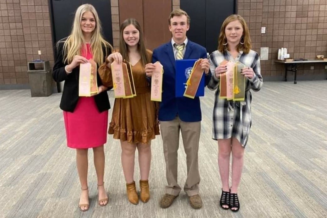 Rebecca Holcomb of Hillsborough County 4-H, Luke Larson and Jenna Larson, both of Okeechobee County 4-H and Johanna Heijkoop of Sumter County 4-H represented Florida in a national contest hosted by the North American International Livestock Exposition in Louisville, Ky.